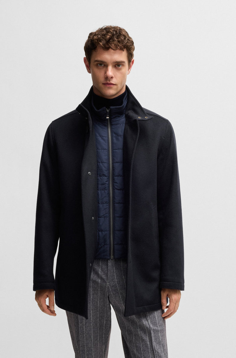 BOSS H COXTAN 234 Relaxed Fit Coat in Virgin Wool and Cashmere In Da Harveys Menswear