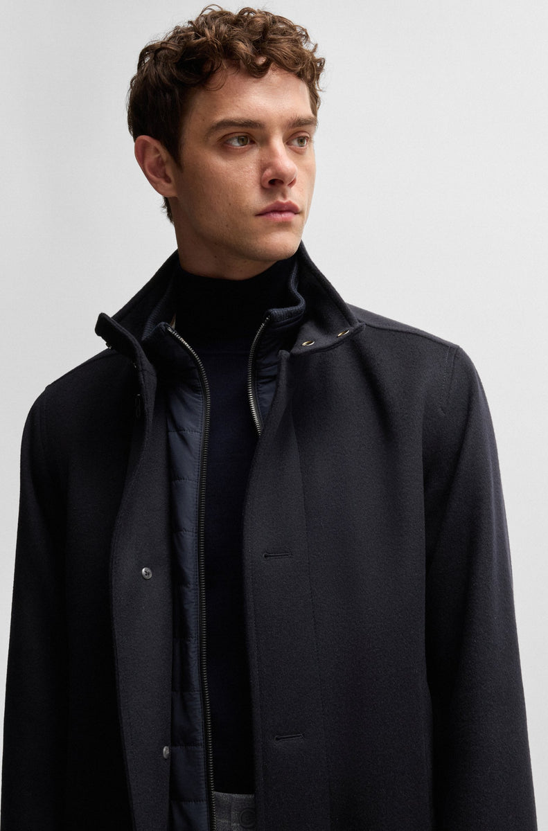 BOSS H COXTAN 234 Relaxed Fit Coat in Virgin Wool and Cashmere In Da Harveys Menswear