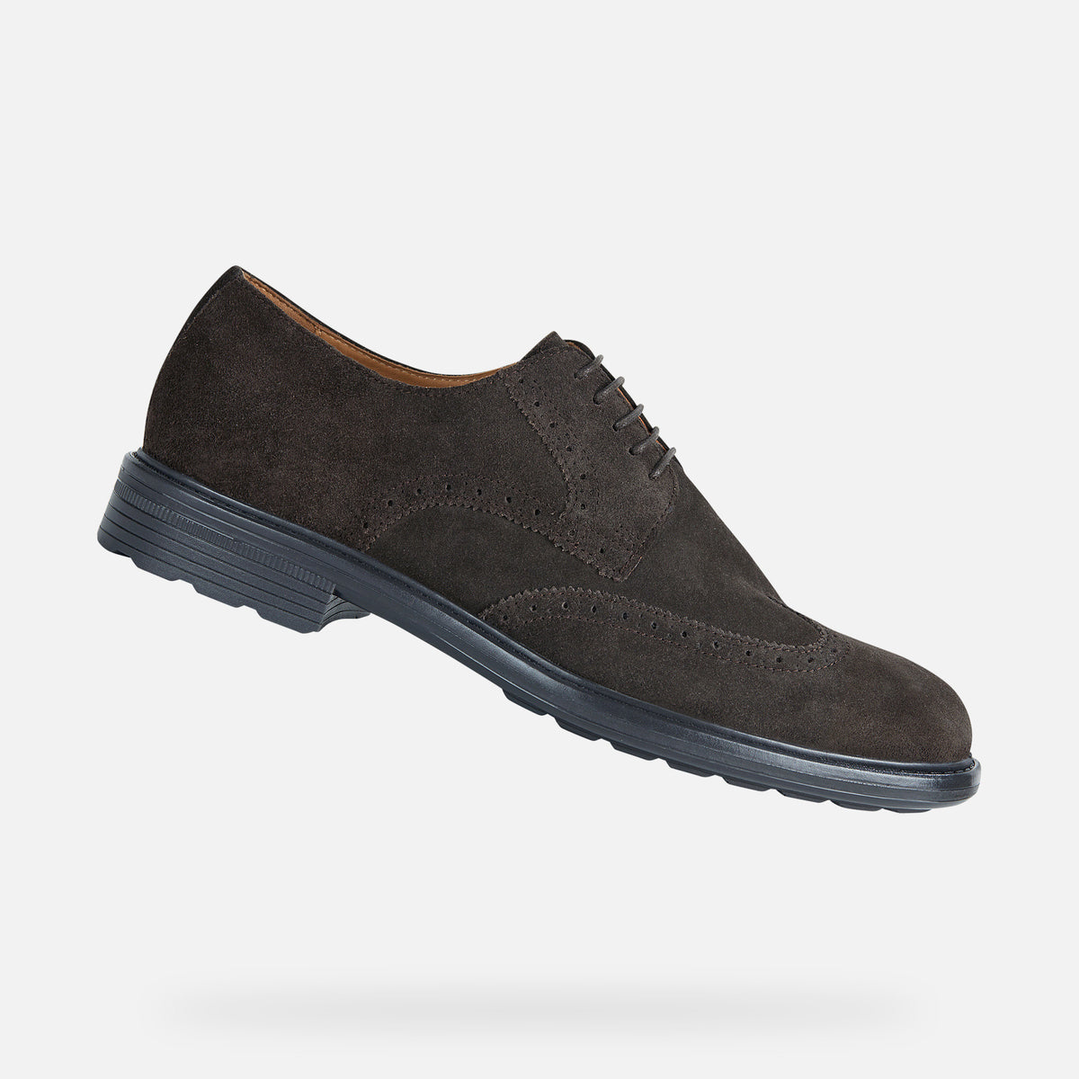 Mens black clearance suede brogue shoes