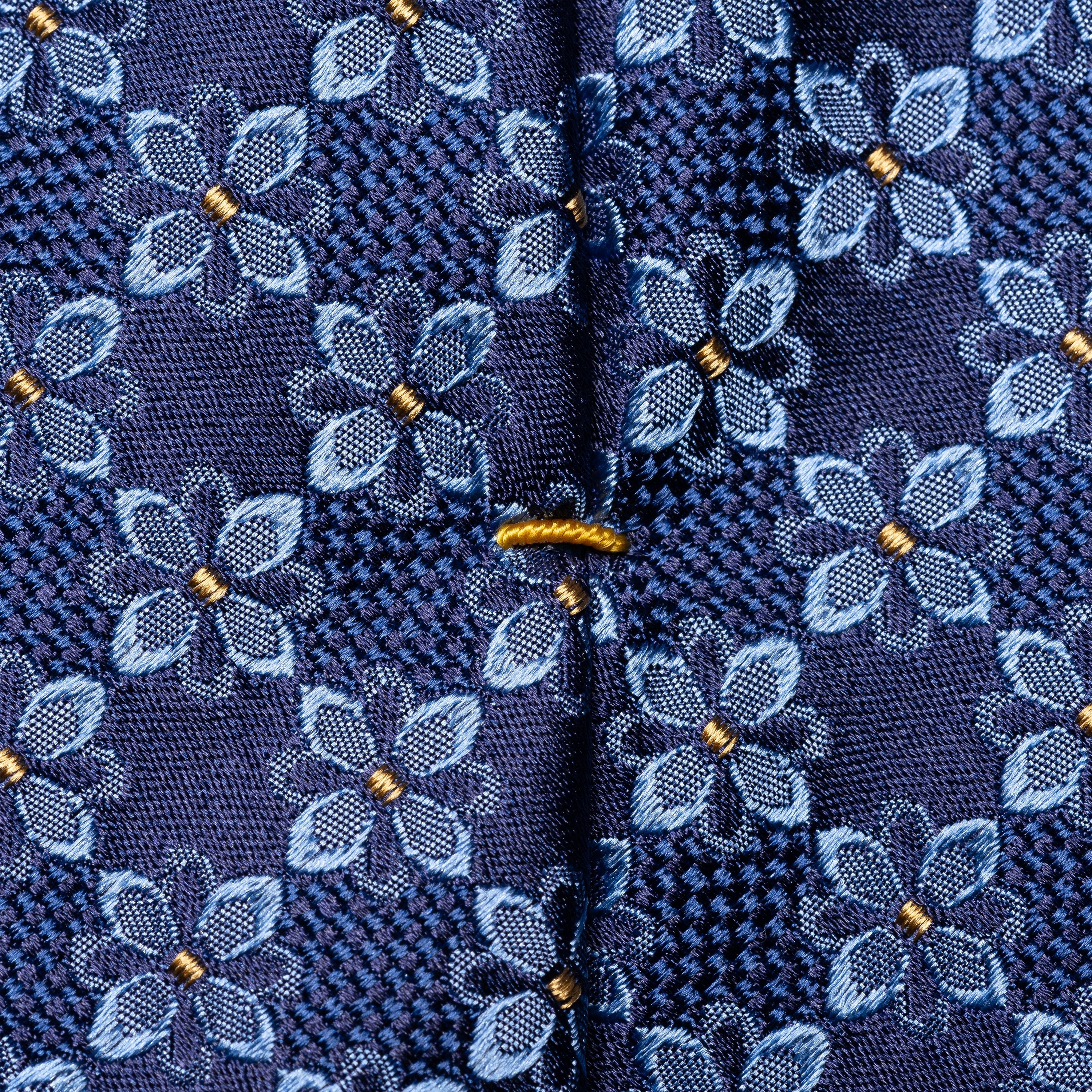 ETON - Floral Woven Silk Tie In Blue 10001190825