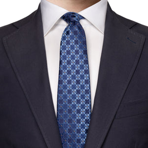 ETON - Floral Woven Silk Tie In Blue 10001190825