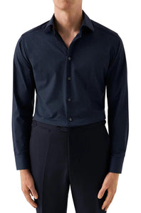 ETON - Dark Blue SLIM FIT Mélange Jersey Shirt 10001280228