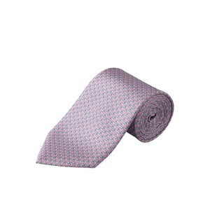 ETON - Micro Cherry Motif Print Silk Tie in Pink