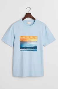 GANT - Sailing Print Graphic T-Shirt in Fresh Blue 2003321 457