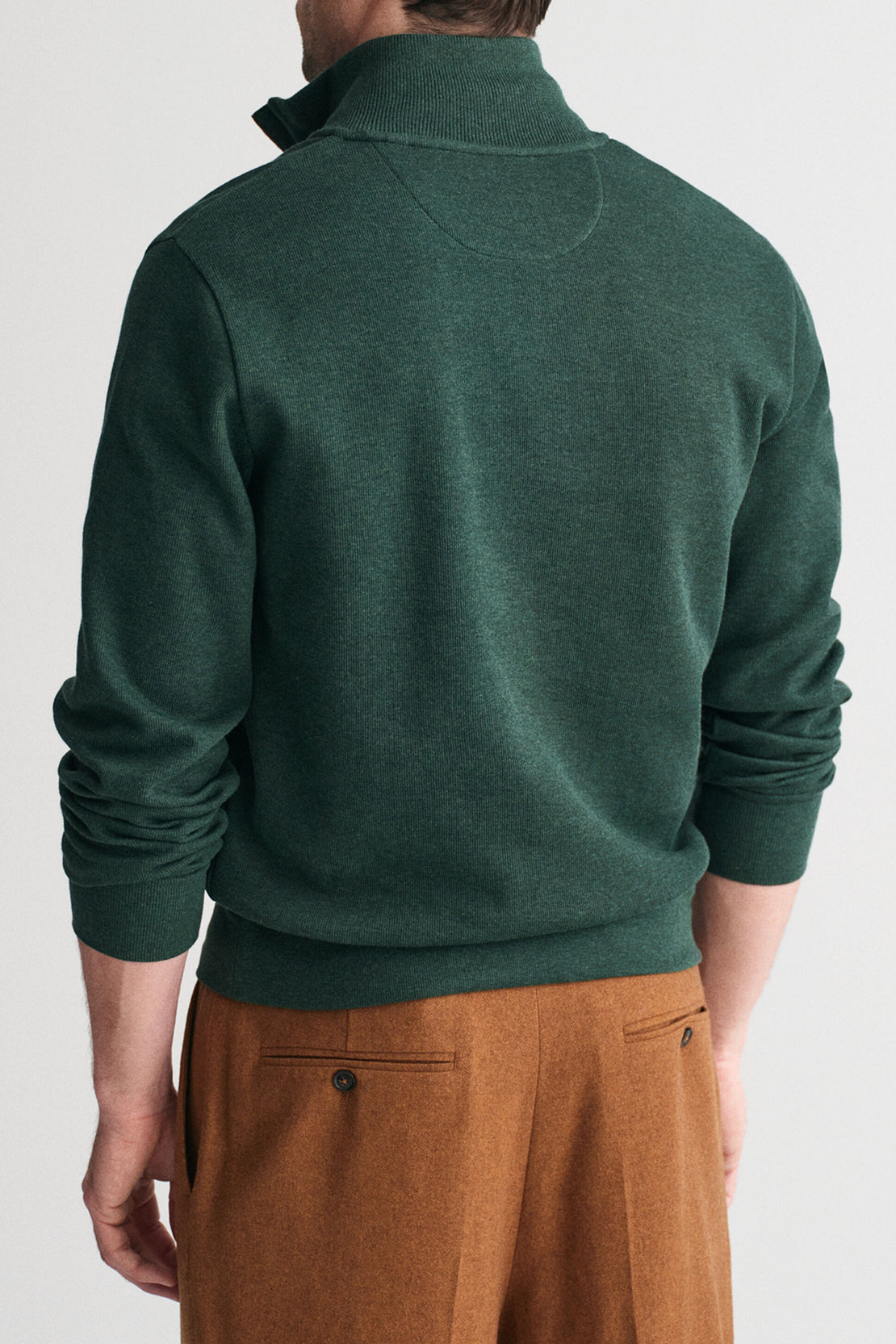 GANT - Sacker Rib Half-Zip Sweatshirt In Tartan Green 2068028 374