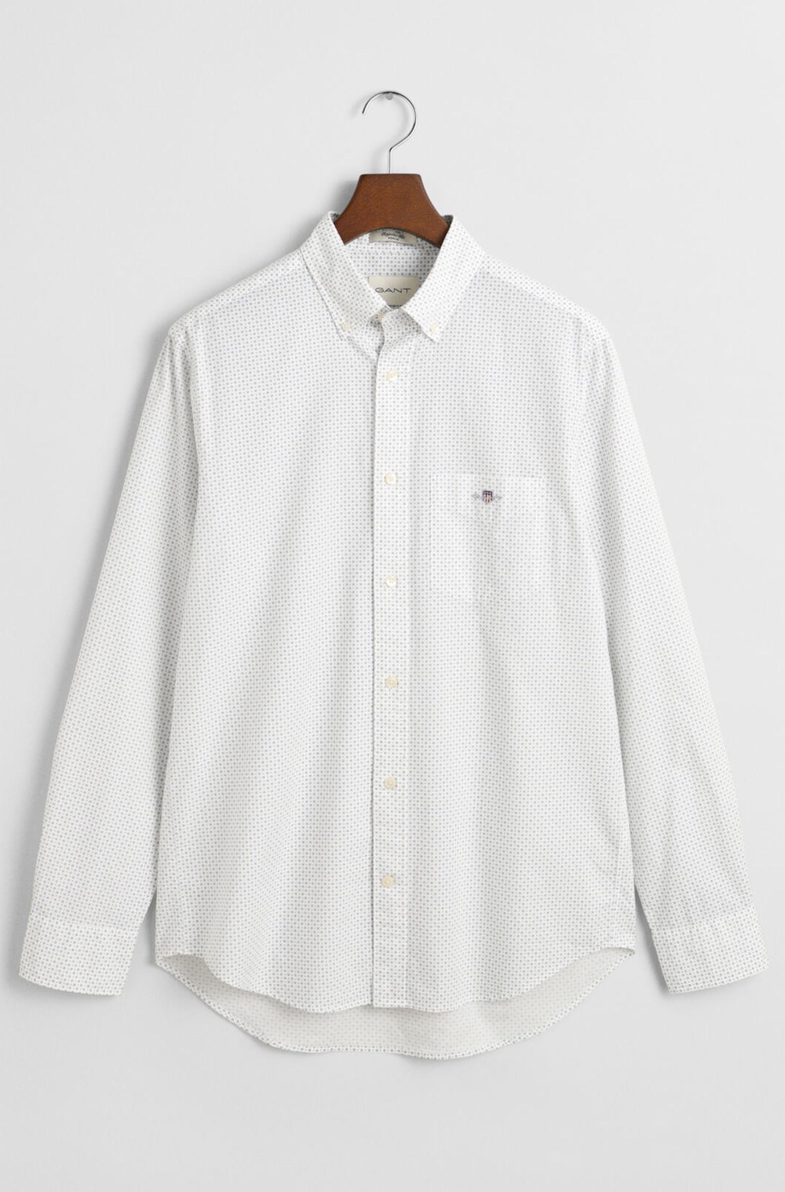 GANT - Regular Fit Micro Print Shirt in Eggshell White 3240160 113