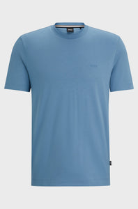 BOSS - THOMPSON 01 Cotton-Jersey T-shirt With Rubber-Print Logo in Light Pastel Blue 50468347 459