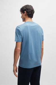 BOSS - THOMPSON 01 Cotton-Jersey T-shirt With Rubber-Print Logo in Light Pastel Blue 50468347 459