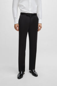 BOSS - H-GENIUS-TUX Tuxedo Trousers In Virgin-Wool In Black 50469186 001