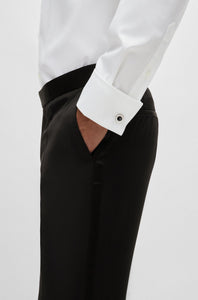 BOSS - H-GENIUS-TUX Tuxedo Trousers In Virgin-Wool In Black 50469186 001