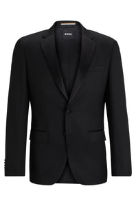 BOSS - H-HUGE-TUX Slim Fit Tuxedo Jacket In Virgin-Wool in Black 50469191 001