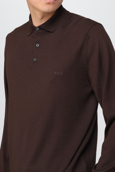 Hugo boss bono logo store merino polo