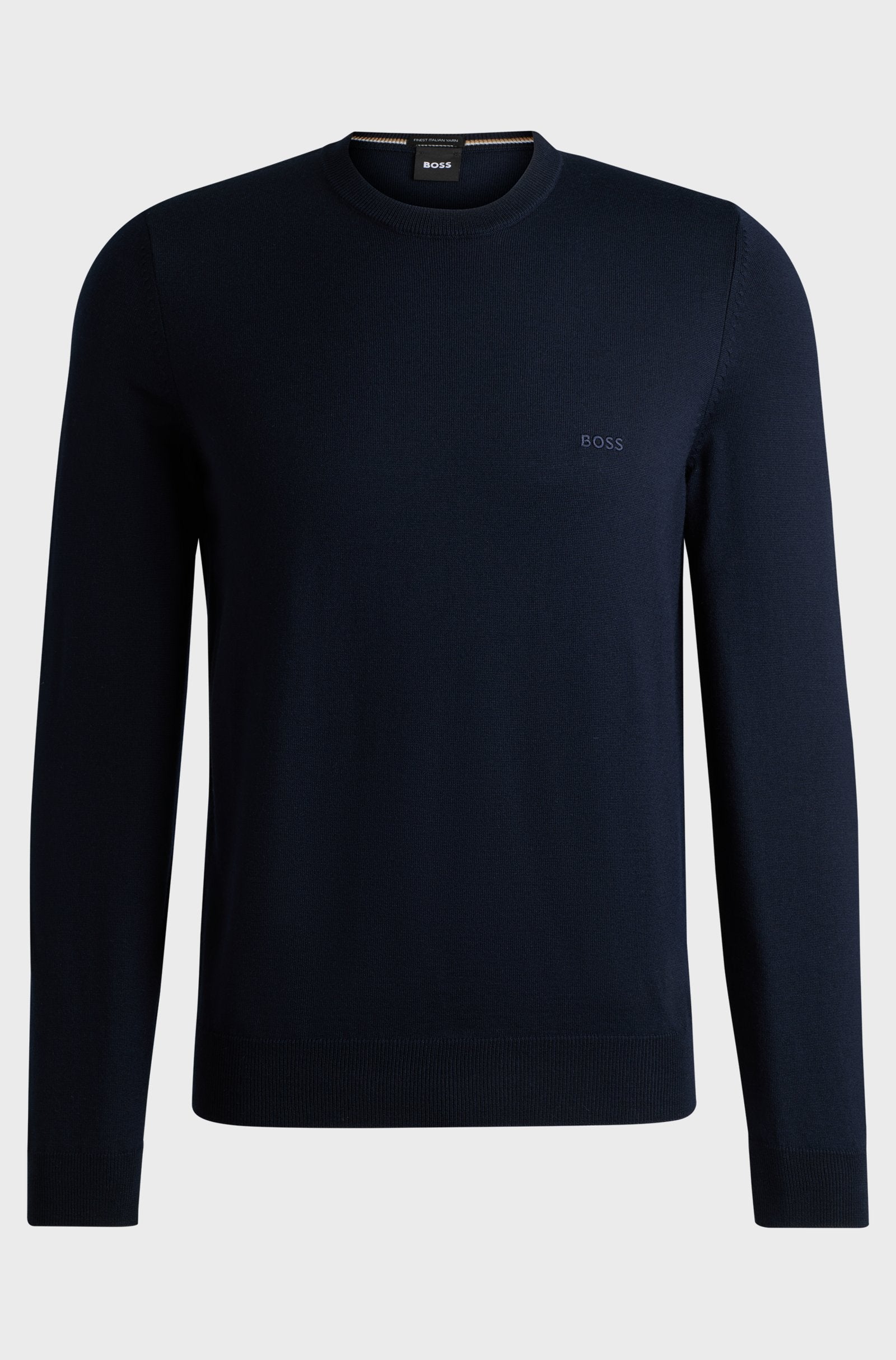 BOSS - BOTTO-L Dark Blue Crew Neck Sweater In Responsible Wool 50476364 401