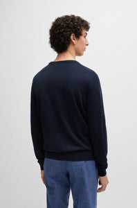 BOSS - BOTTO-L Dark Blue Crew Neck Sweater In Responsible Wool 50476364 401