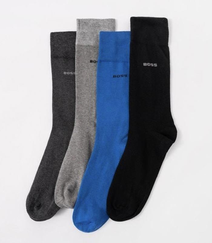 BOSS - 4 Pack of Regular-Length Socks In Gift Box In Bright Blue 50484012 437