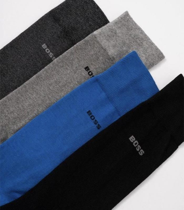 BOSS - 4 Pack of Regular-Length Socks In Gift Box In Bright Blue 50484012 437