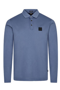 BOSS - PADO 08 Long Sleeve Mercerised Cotton Polo in Open Blue 50485162 479