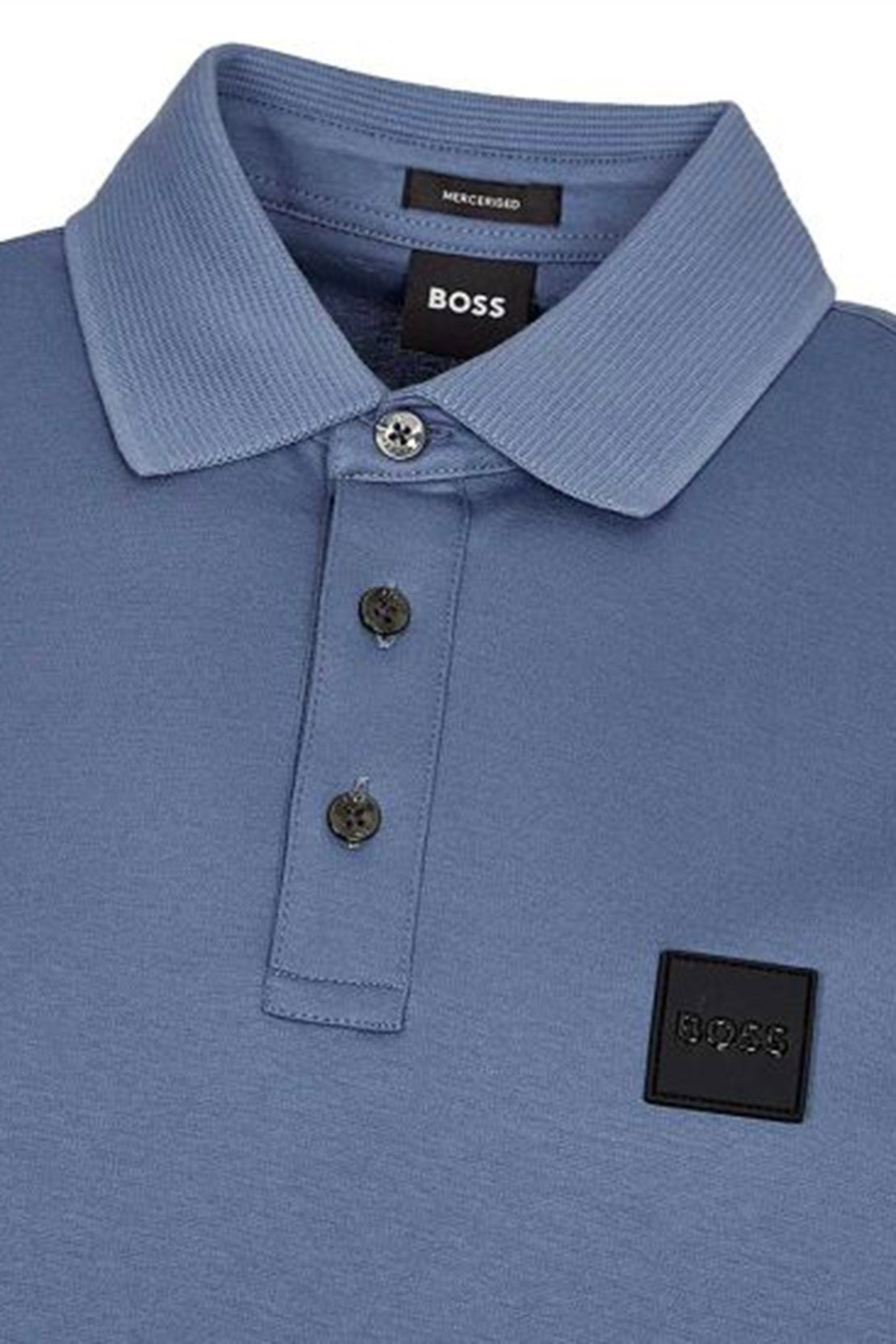 BOSS - PADO 08 Long Sleeve Mercerised Cotton Polo in Open Blue 50485162 479