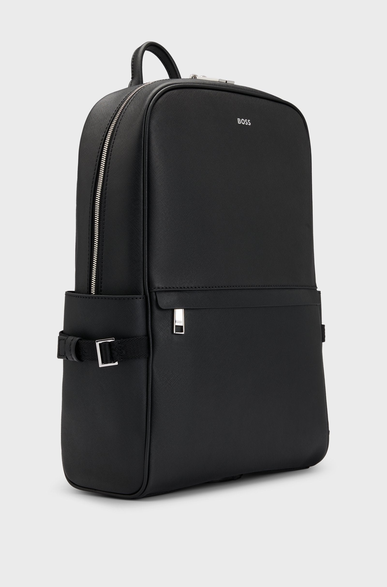 BOSS - ZAIR Structured Leather Backpack in Black 50485589 001