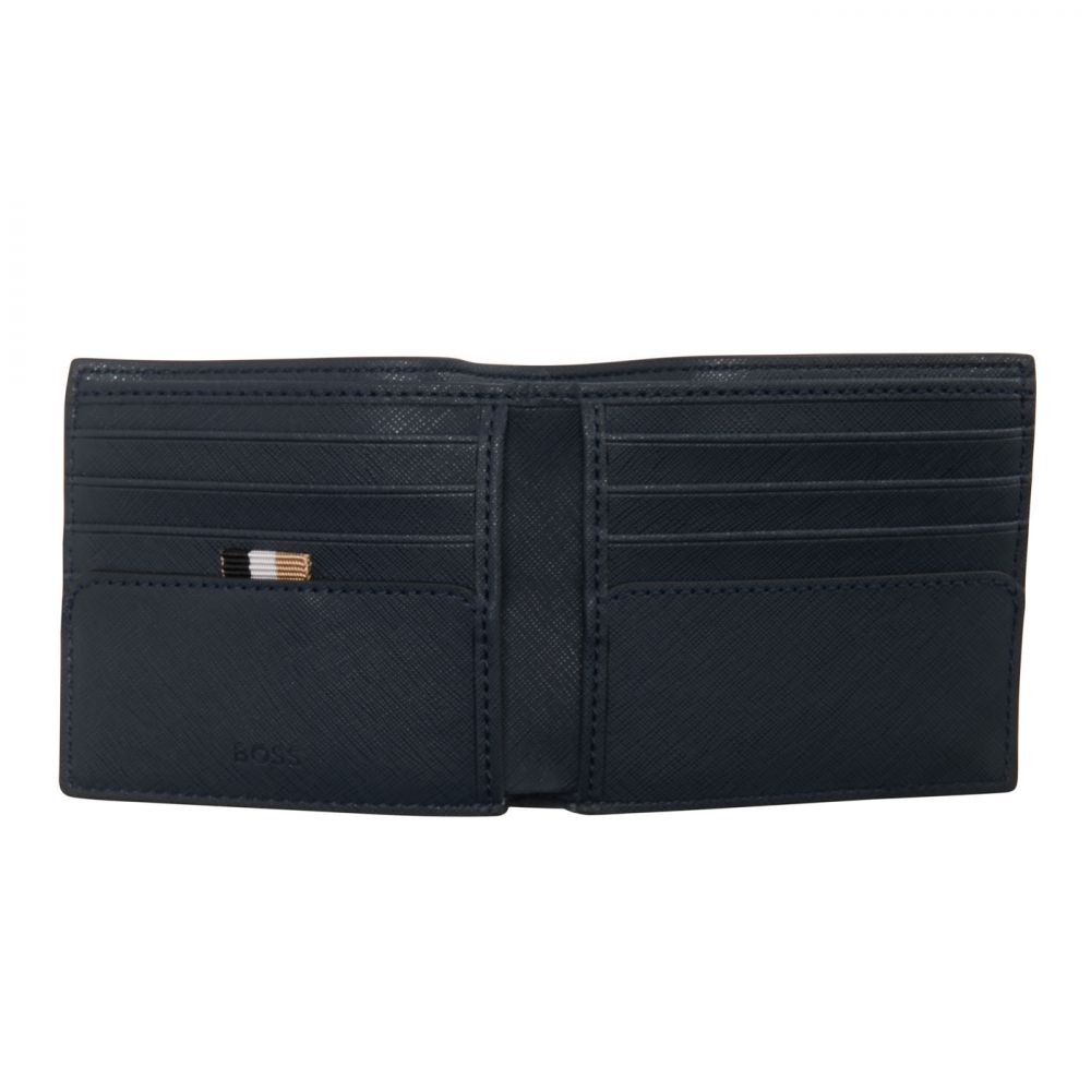 BOSS - ZAIR_8 CC Dark Blue Billfold Wallet in Recycled Leather 50485600 404