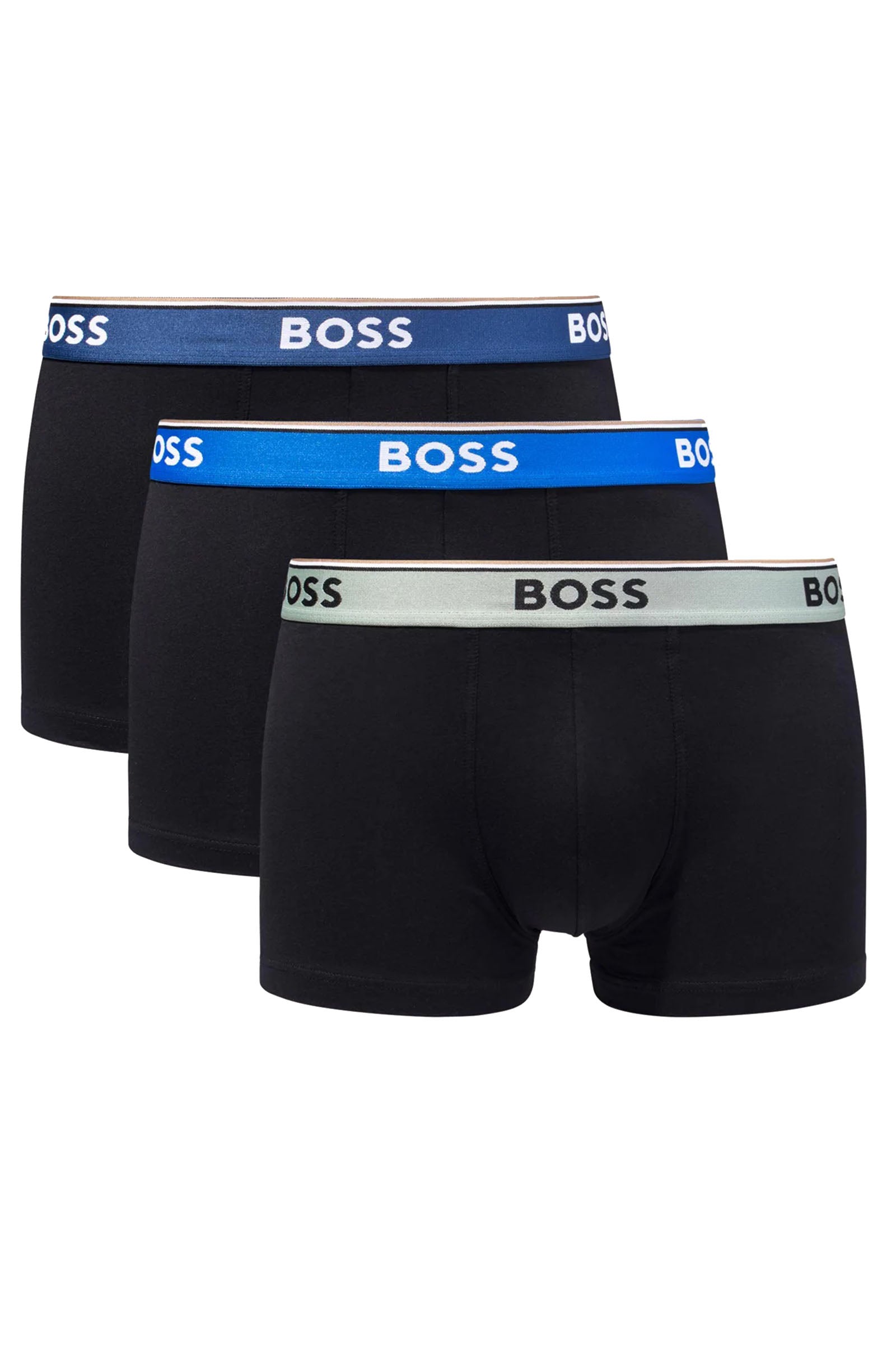 BOSS - 3-Pack Of Black Stretch Trunks With Different Colour Waistbands 50517827 969