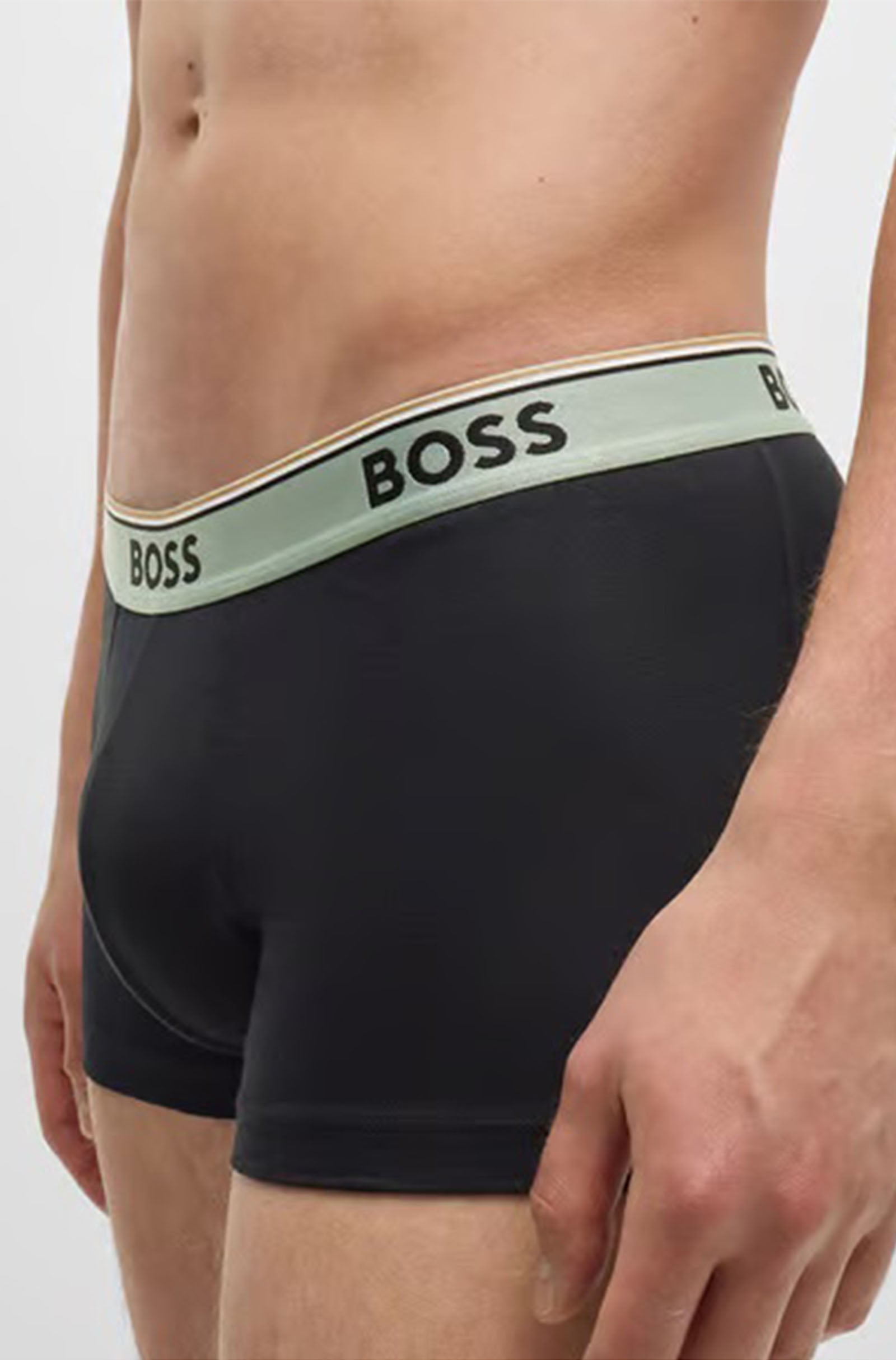 BOSS - 3-Pack Of Black Stretch Trunks With Different Colour Waistbands 50517827 969