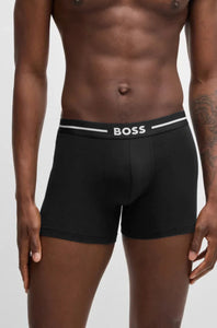 BOSS - 3-Pack Of Stretch Cotton Boxer Briefs With Logo Waistbands In Black  50517834 981