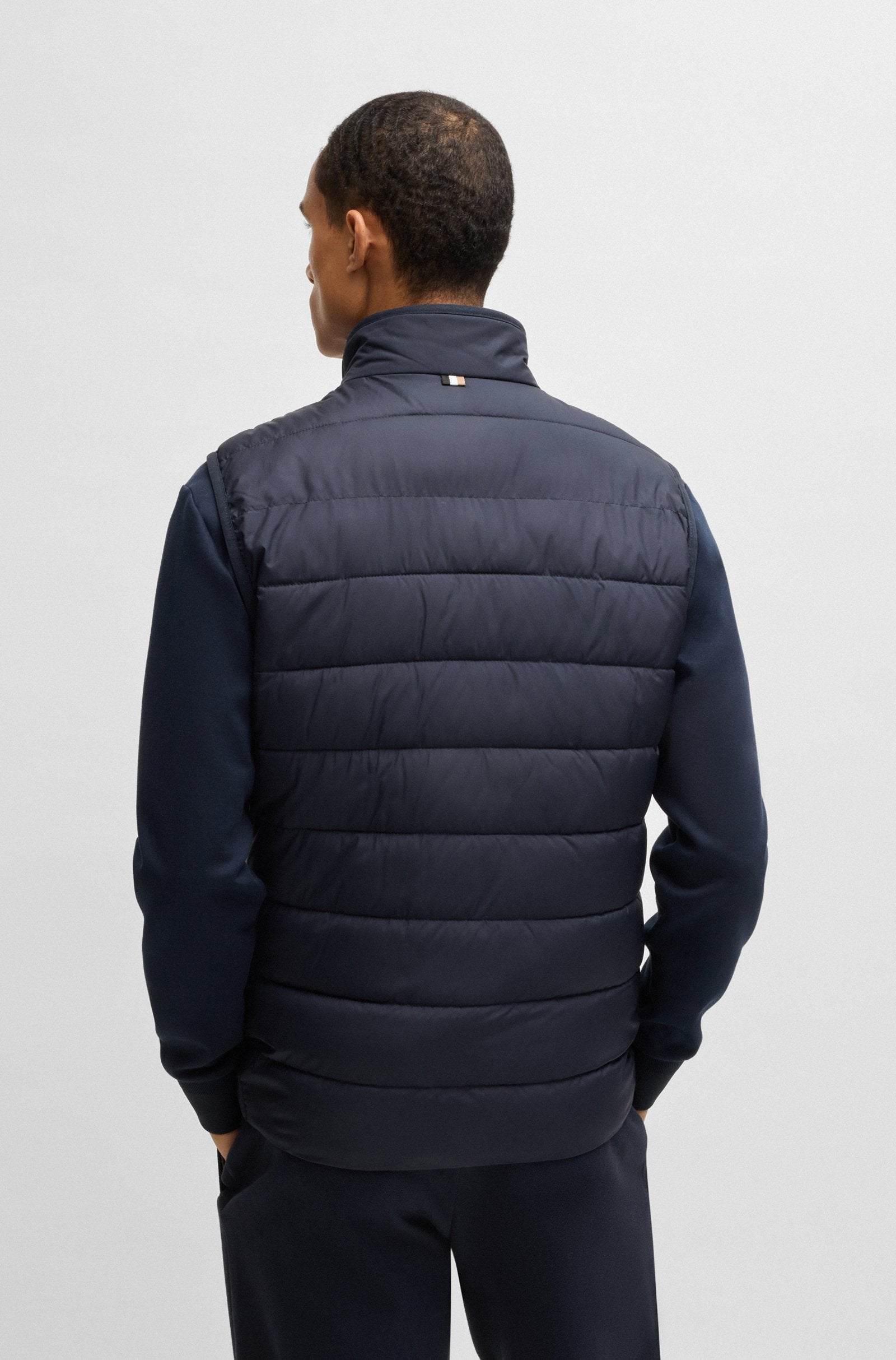 BOSS - H-CENITO Dark Blue Water-Repellent Gilet With Tonal Logo 50518375 404