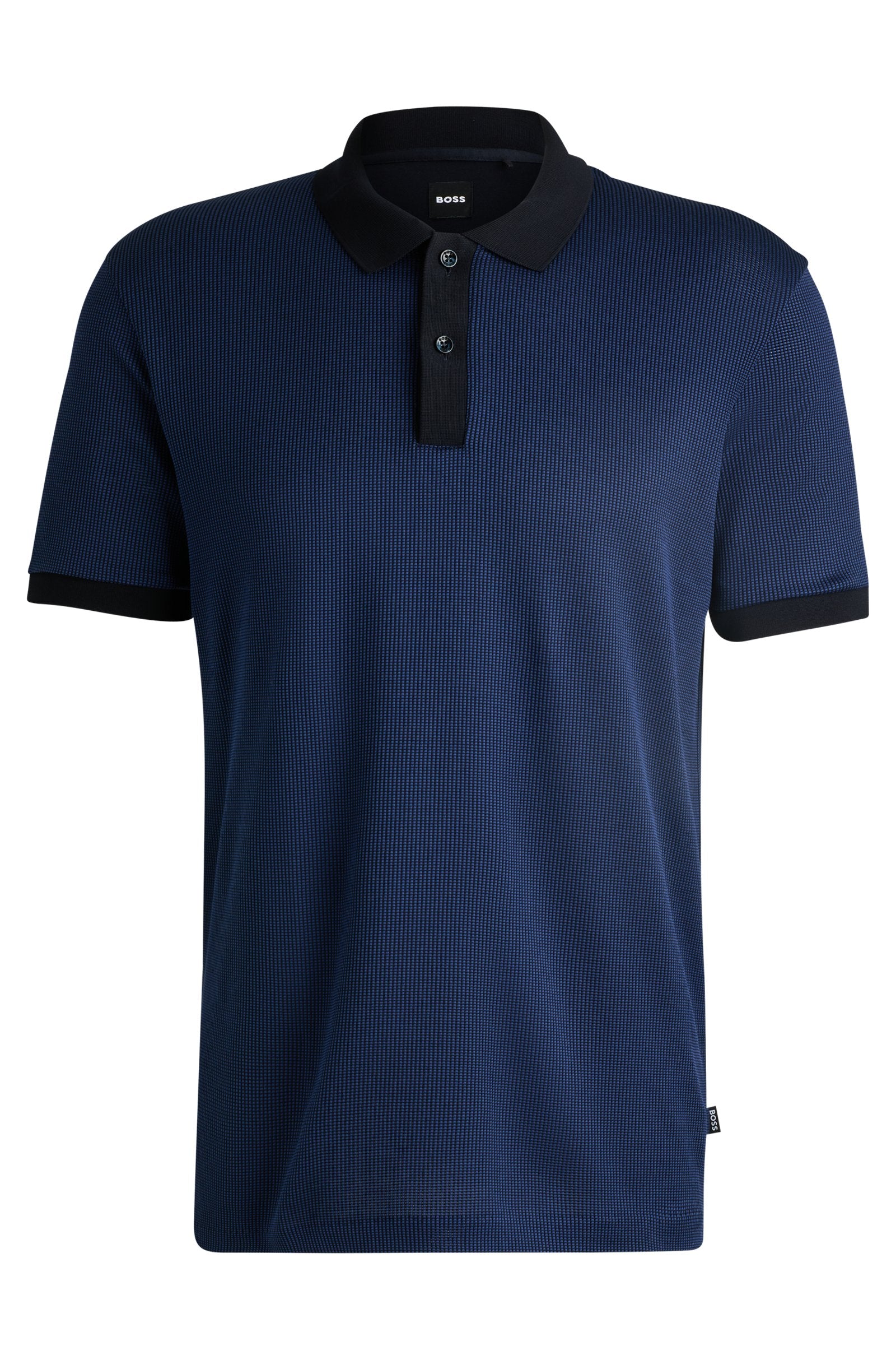 BOSS - H-PARLAY 431 Dark Blue Structured Cotton Polo Shirt 50518563 404