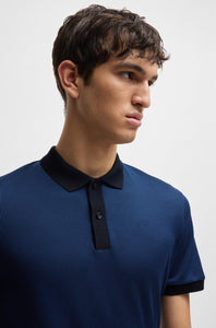 BOSS - H-PARLAY 431 Dark Blue Structured Cotton Polo Shirt 50518563 404