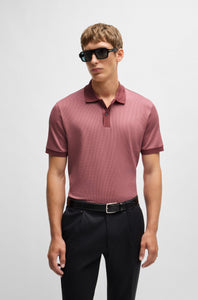 BOSS - H-PARLAY 431 Open Red Structured Cotton Polo Shirt 50518563 644