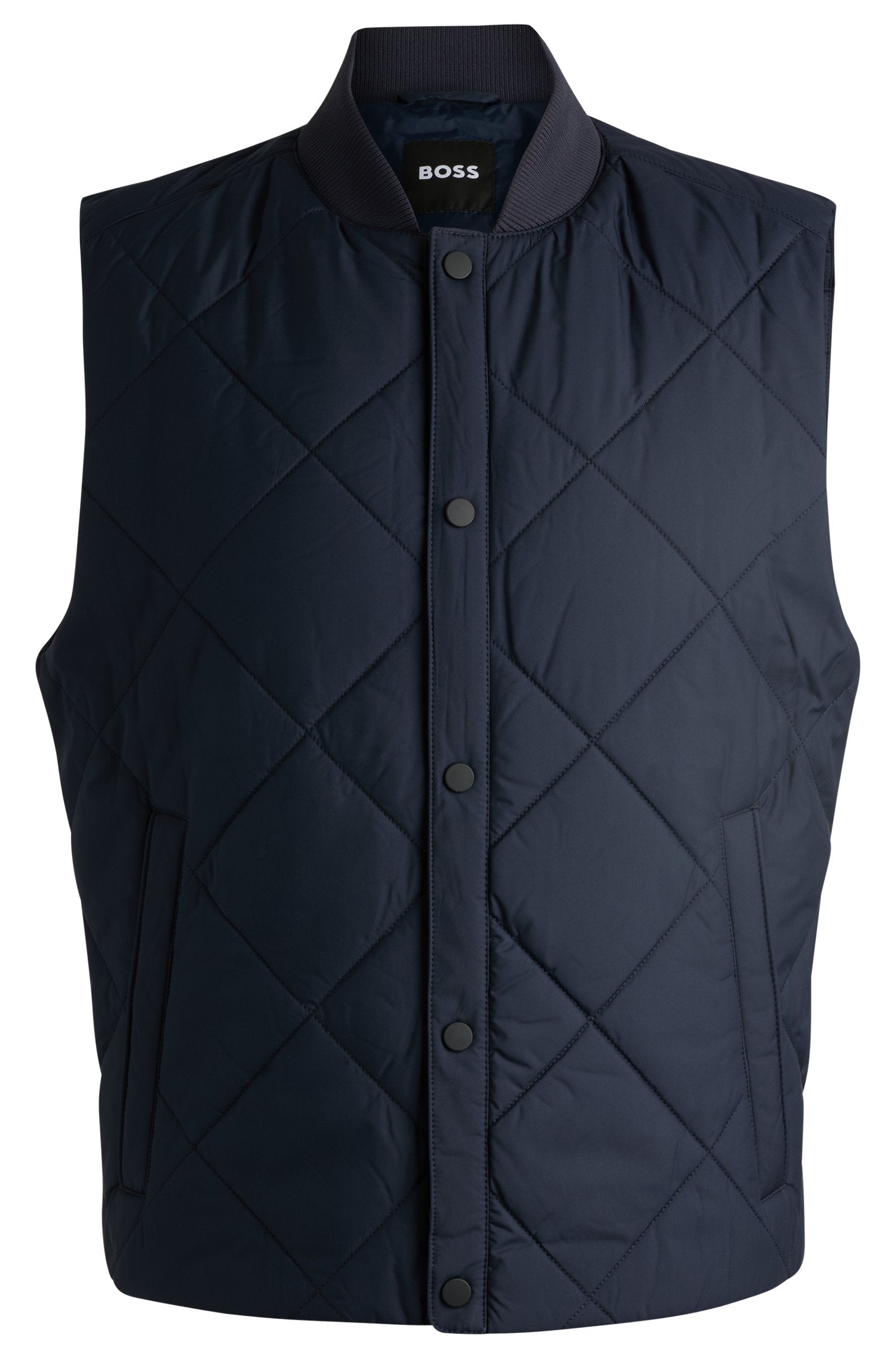 BOSS - P-CANOPUS Water-Repellent Regular-Fit Gilet In Dark Blue 50518719 404