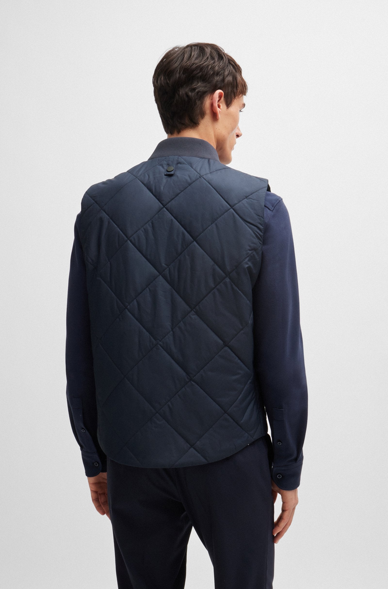 BOSS - P-CANOPUS Water-Repellent Regular-Fit Gilet In Dark Blue 50518719 404