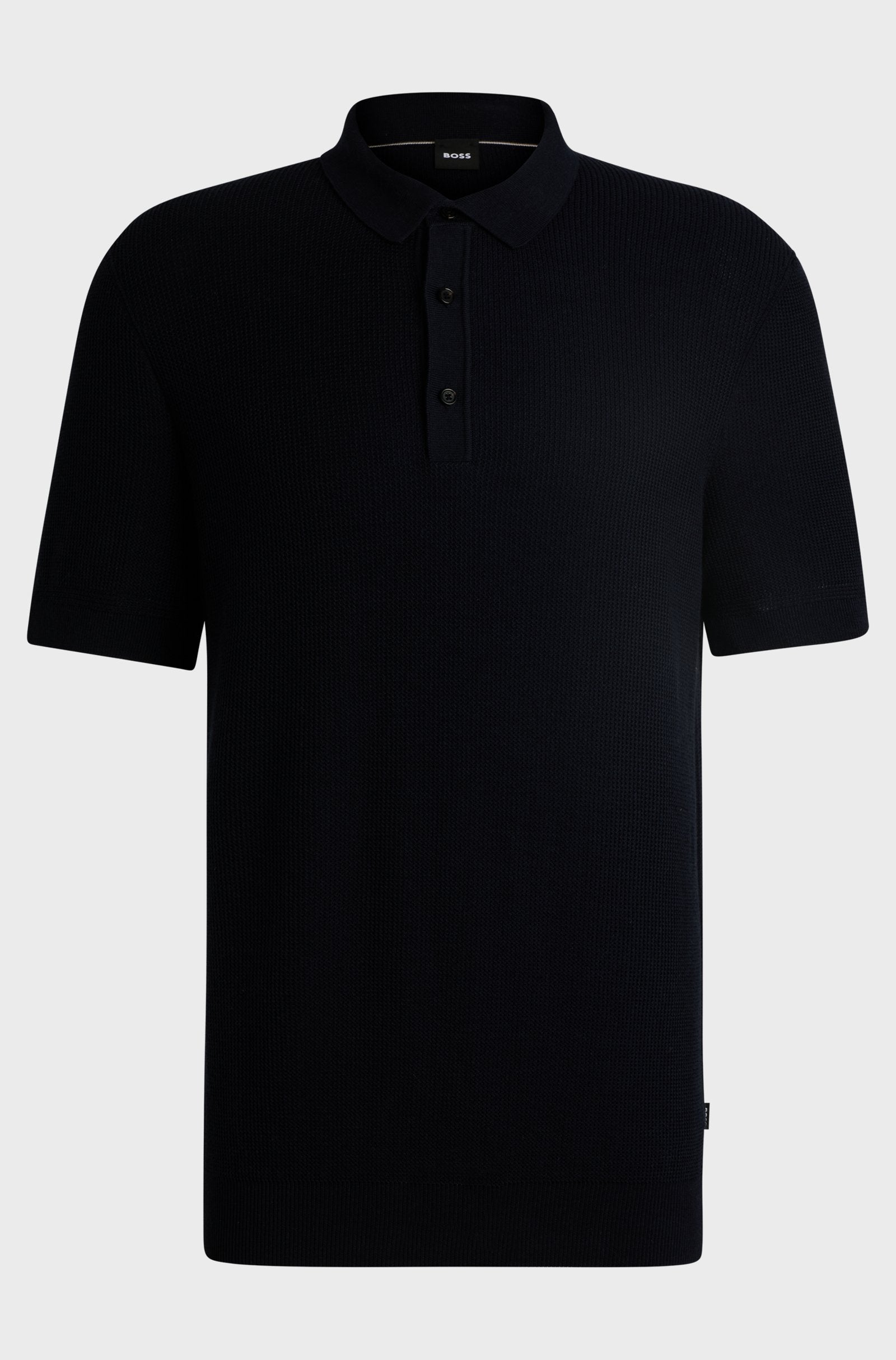 BOSS - H-DAREMO Dark Blue Regular Fit Knitted Polo Shirt 50519615 404