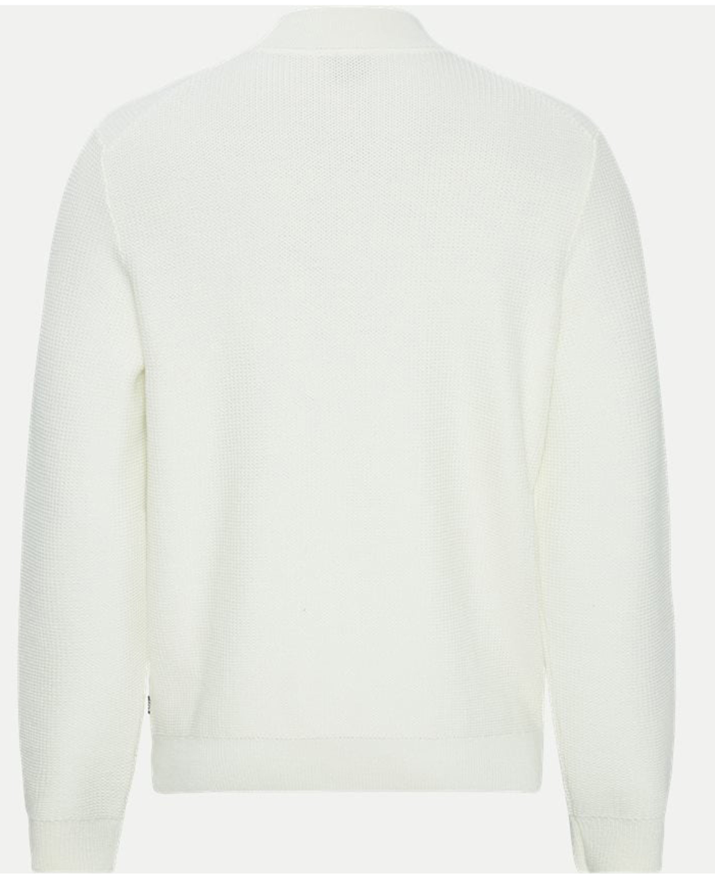 BOSS - H-DERANO Open White Mock Neck Sweater In Textured Wool Blend 50519622 131