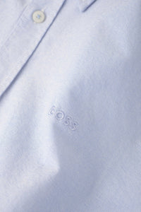 BOSS - ROAN Light Blue Slim Fit Oxford Cotton Shirt with Button Down Collar 50520265 450