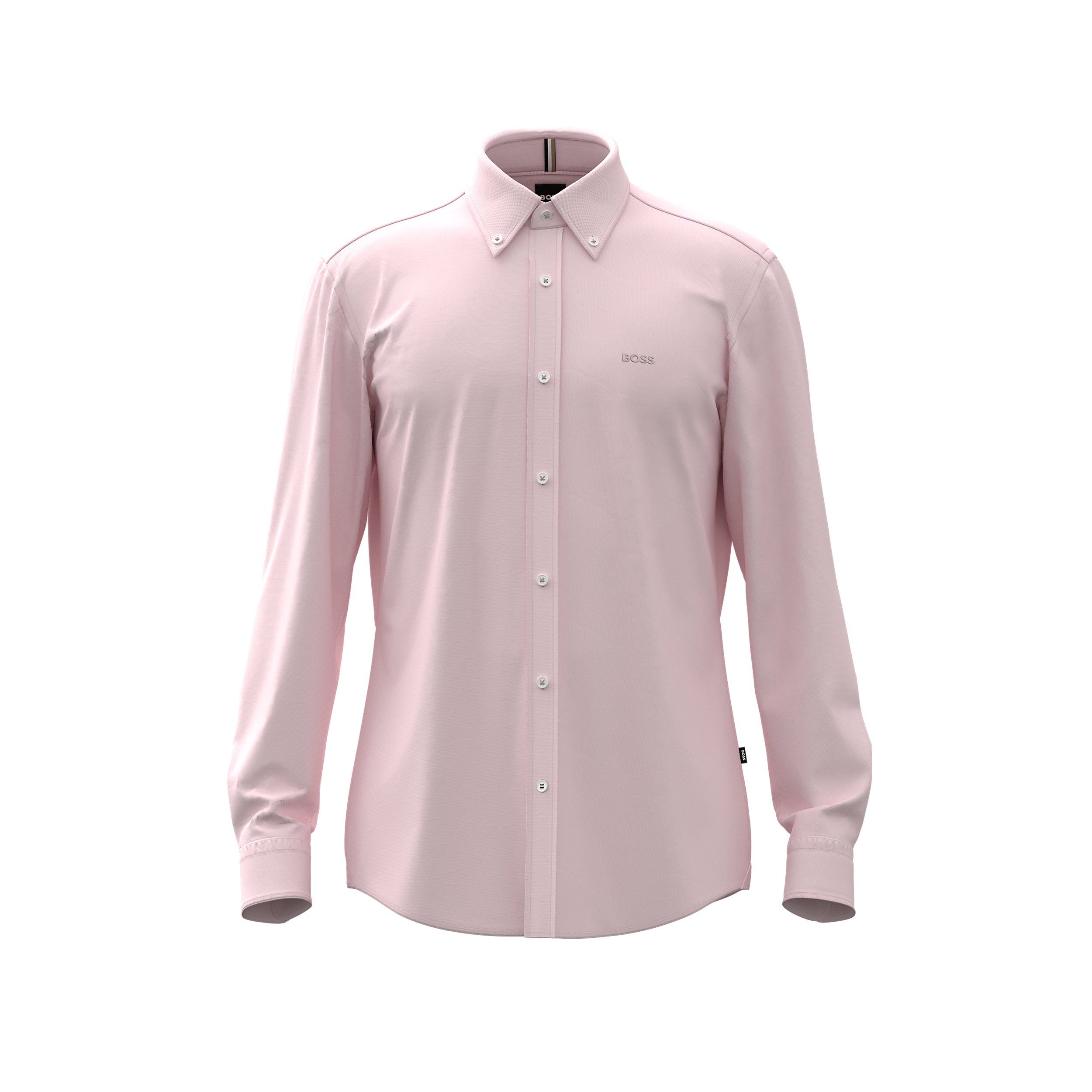 BOSS - ROAN Light Pink Slim Fit Oxford Cotton Shirt with Button Down Collar 50520265 688