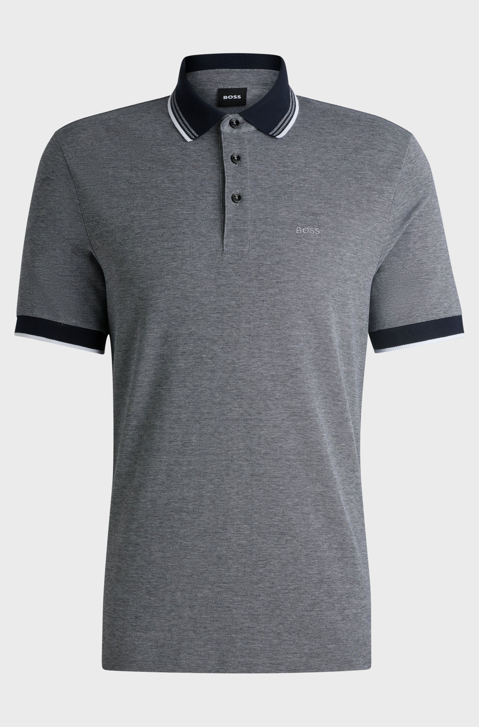 BOSS - H-PROUT 141 Oxford Cotton Piqué Polo Shirt in Dark Blue 50521116 404