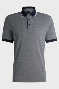 BOSS - H-PROUT 141 Oxford Cotton Piqué Polo Shirt in Dark Blue 50521116 404