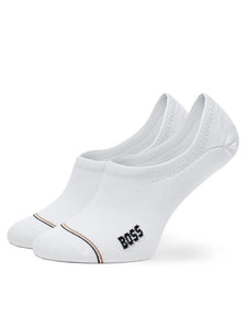 BOSS - 2 Pack of Iconic 'No Show' Ankle Socks in White 50522704 100