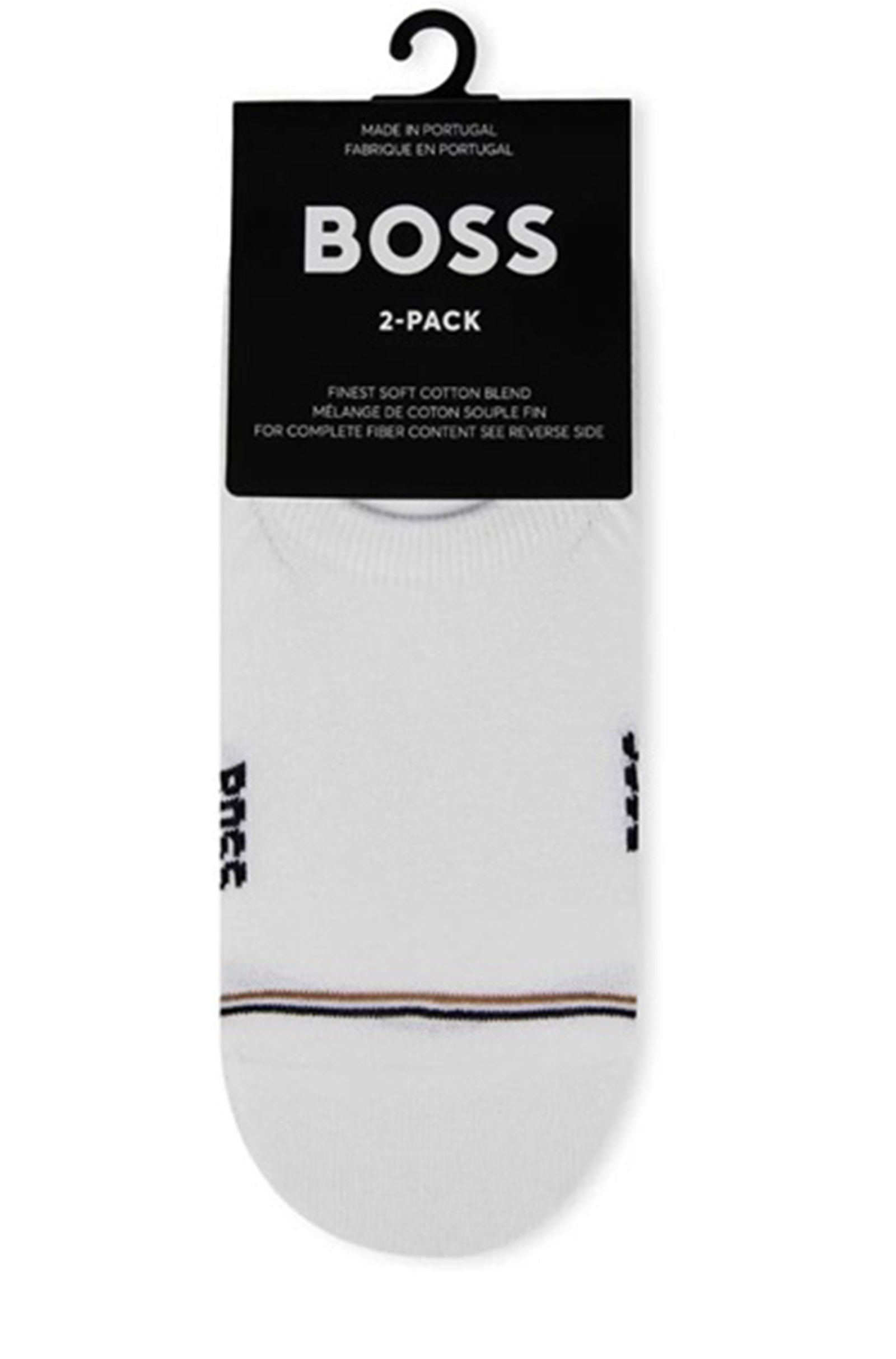 BOSS - 2 Pack of Iconic 'No Show' Ankle Socks in White 50522704 100