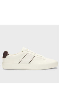 BOSS - AIDEN Faux-Leather Trainers In Natural and Brown 50522833 106