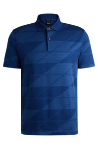 BOSS - C-PACK 35 Open Blue Mercerized-Cotton Polo Shirt With Jacquard Pattern 50524067 485