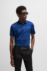 BOSS - C-PACK 35 Open Blue Mercerized-Cotton Polo Shirt With Jacquard Pattern 50524067 485