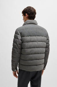 BOSS - H-CLANELLO Medium Grey Water-Repellent Jacket In Mixed Materials 50524971 030