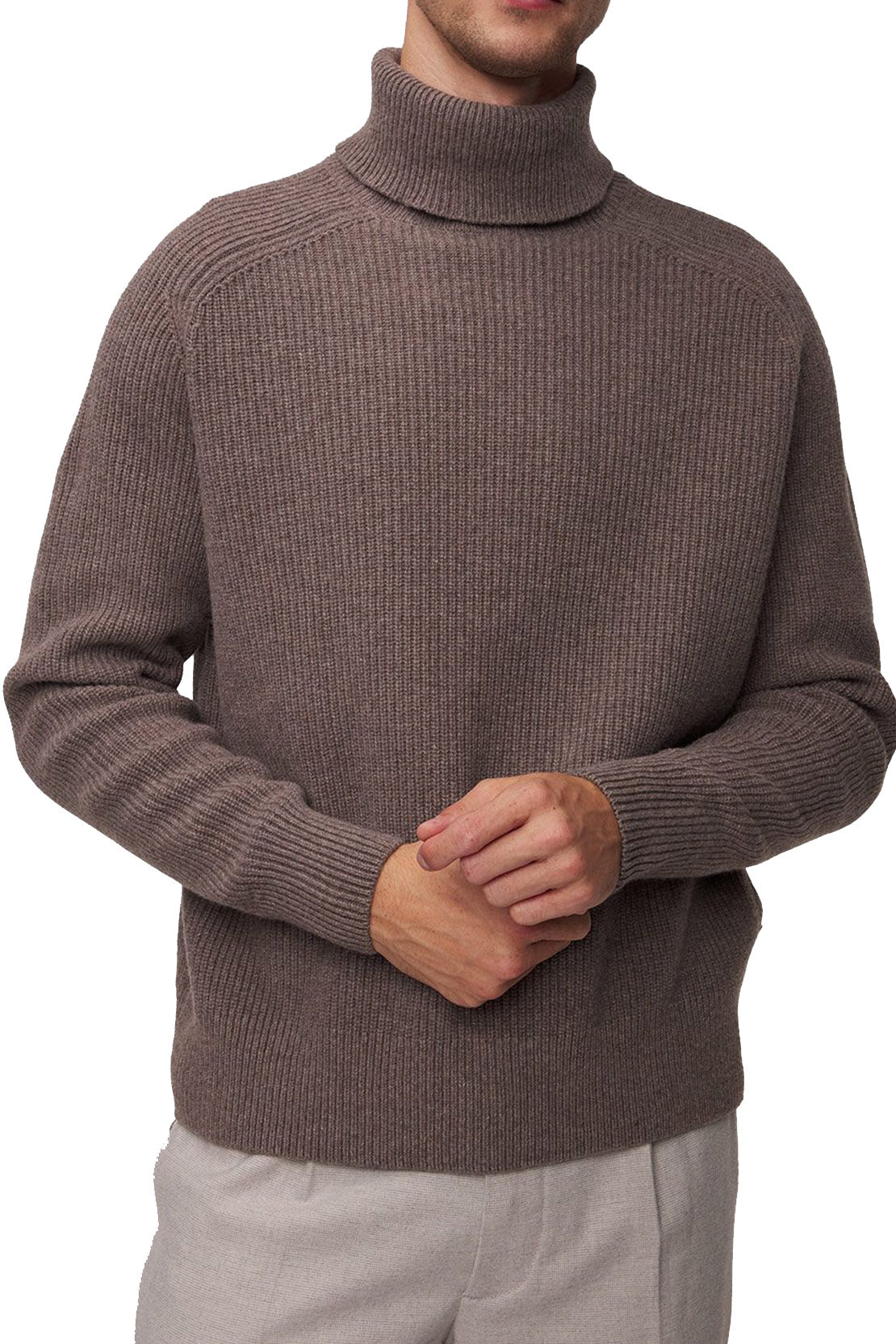 BOSS - C-EVENTO Dark Beige Chunky Wool Roll Neck Jumper 50527439 252