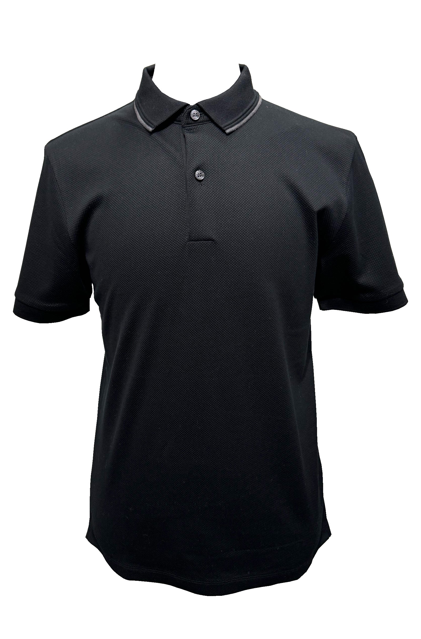 BOSS - H-PROUT 59 Black Pique Polo with Tipping Detail 50527650 001