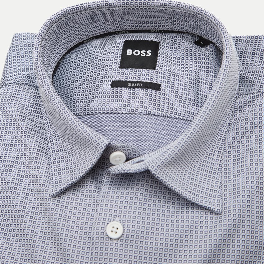 BOSS - P-ROAN Open Blue Stetch Jersey SLIM FIT Patterned Shirt 50527710 485