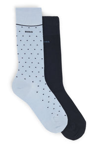 BOSS - 2-Pack Of Regular-Length Bamboo Touch Socks In Light Blue 50531075 450