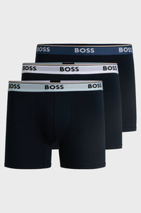 BOSS - Three-Pack Of Stretch-Cotton Boxer Briefs With Logo Waistbands 50531691 977